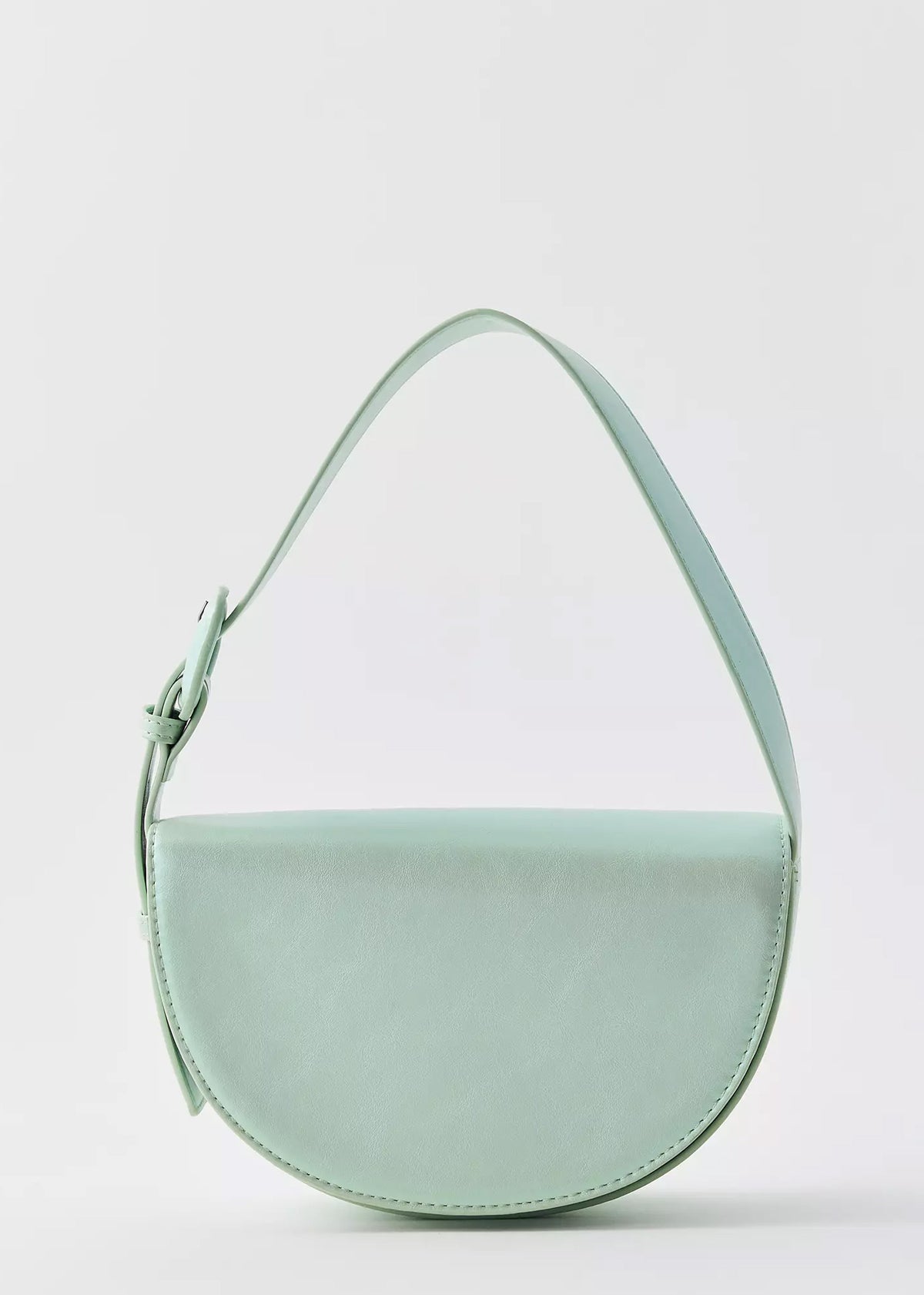 Leather Baguette Hobo Bag