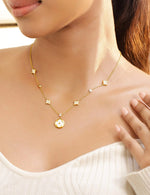 Gold Toned Floral Pendant
