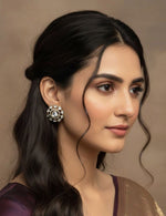 Stones Studded Floral Studs
