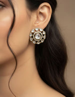 Stones Studded Floral Studs