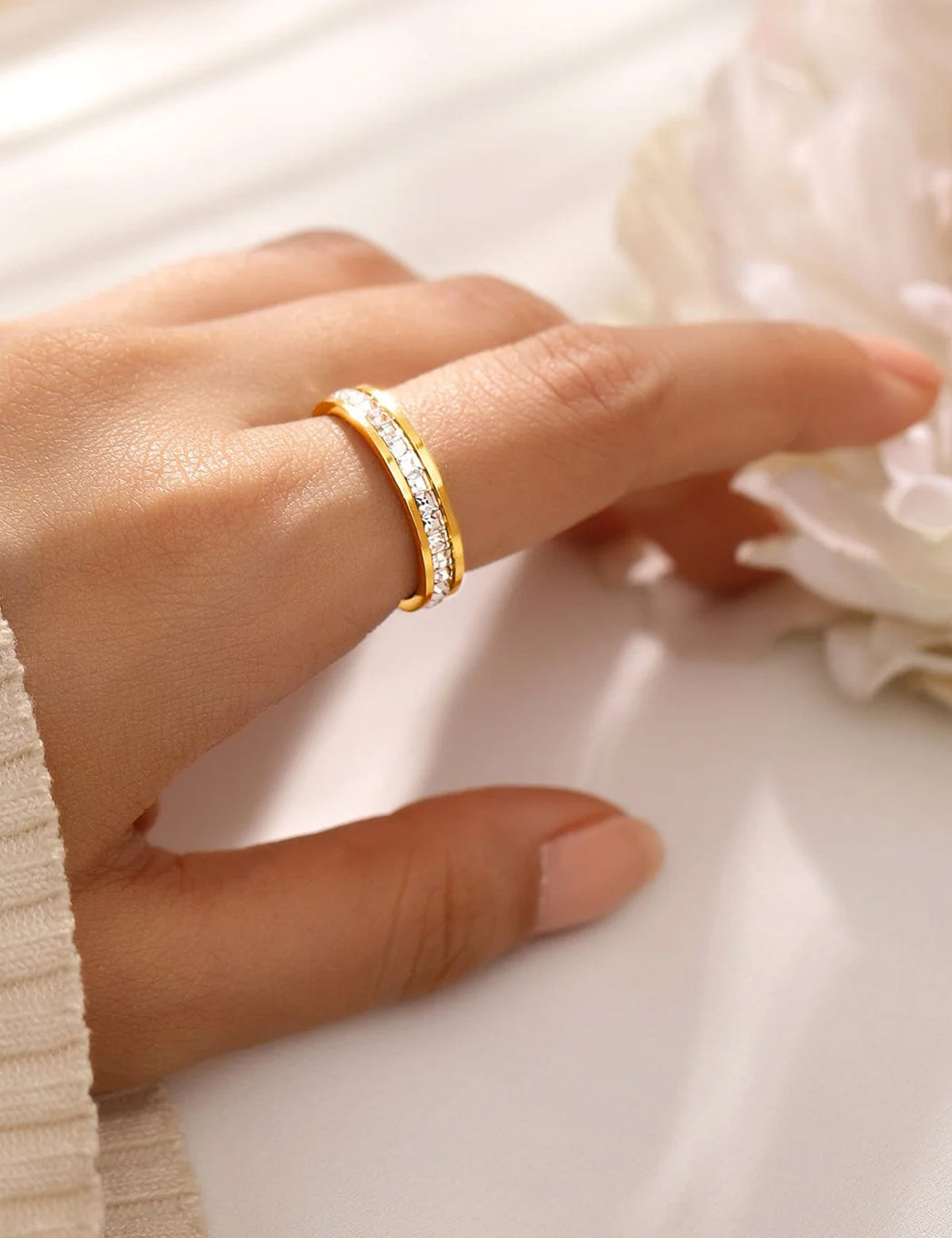 Gold Plated American Diamond Ring