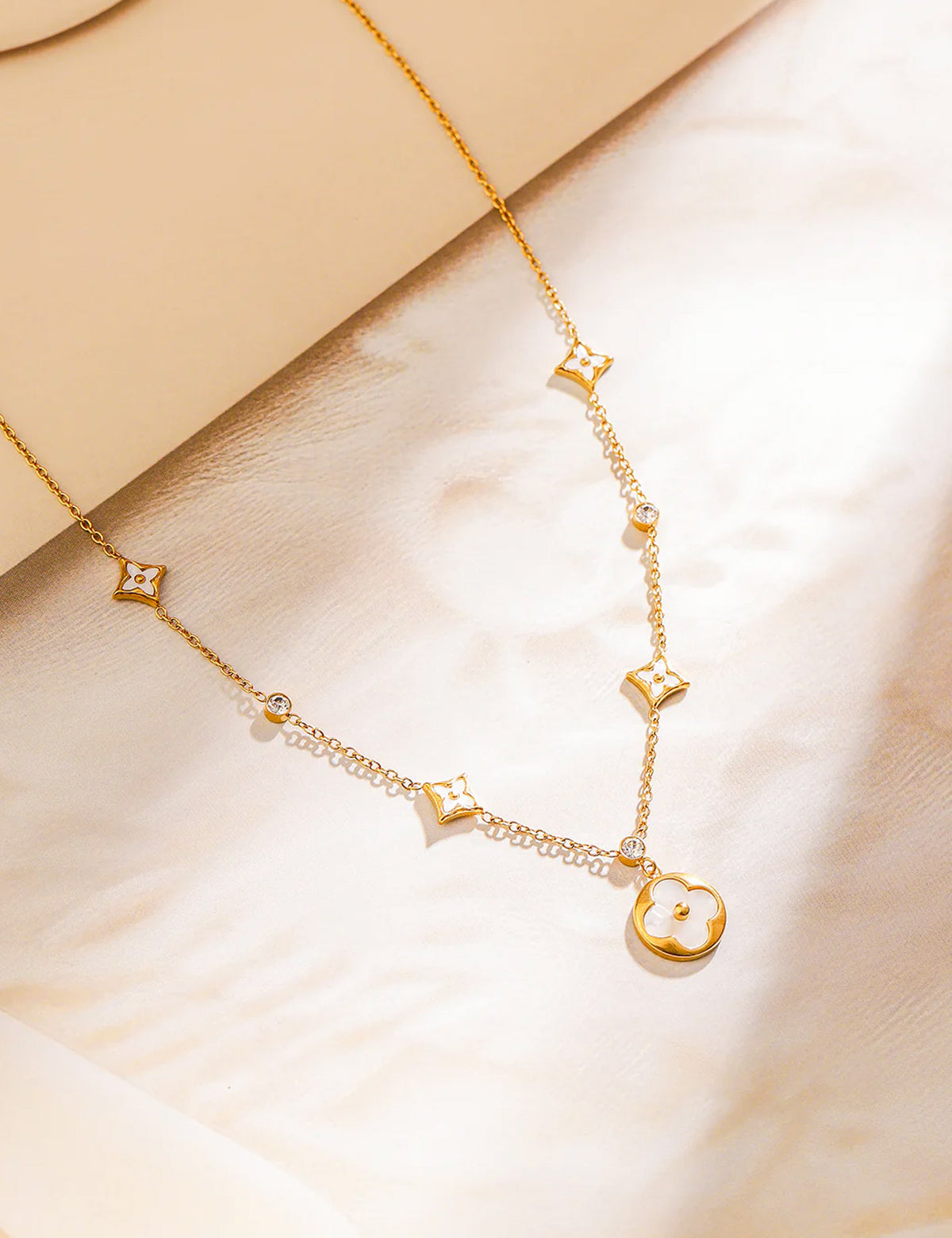 Gold Toned Floral Pendant