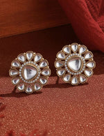 Stones Studded Floral Studs