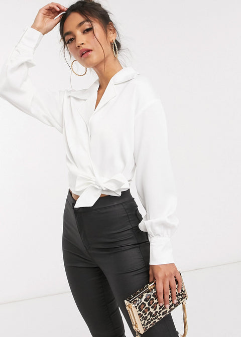 Reckless wrap shirt in White